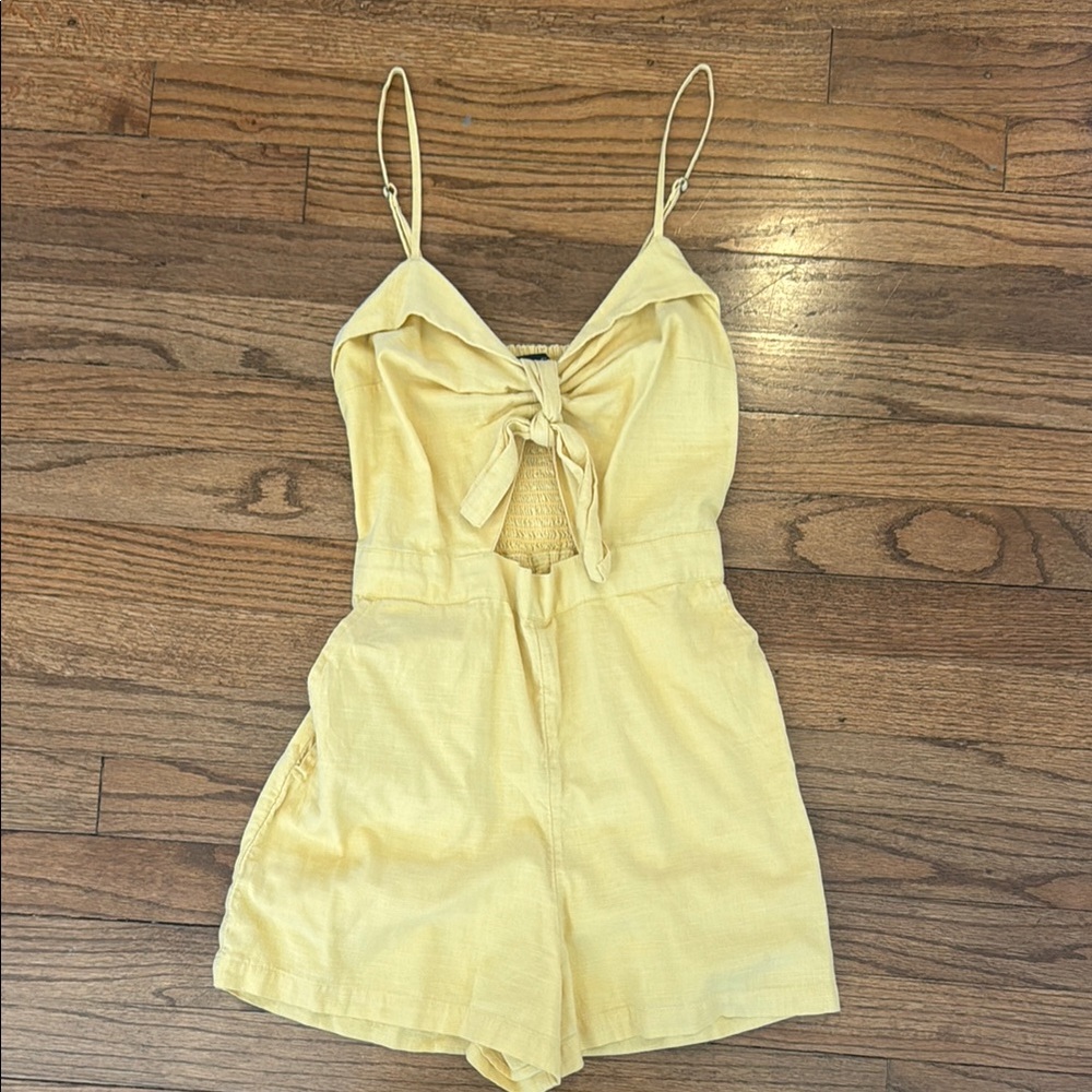 Abercrombie and Fitch Tie-Front Spaghetti Strap One-Piece Romper